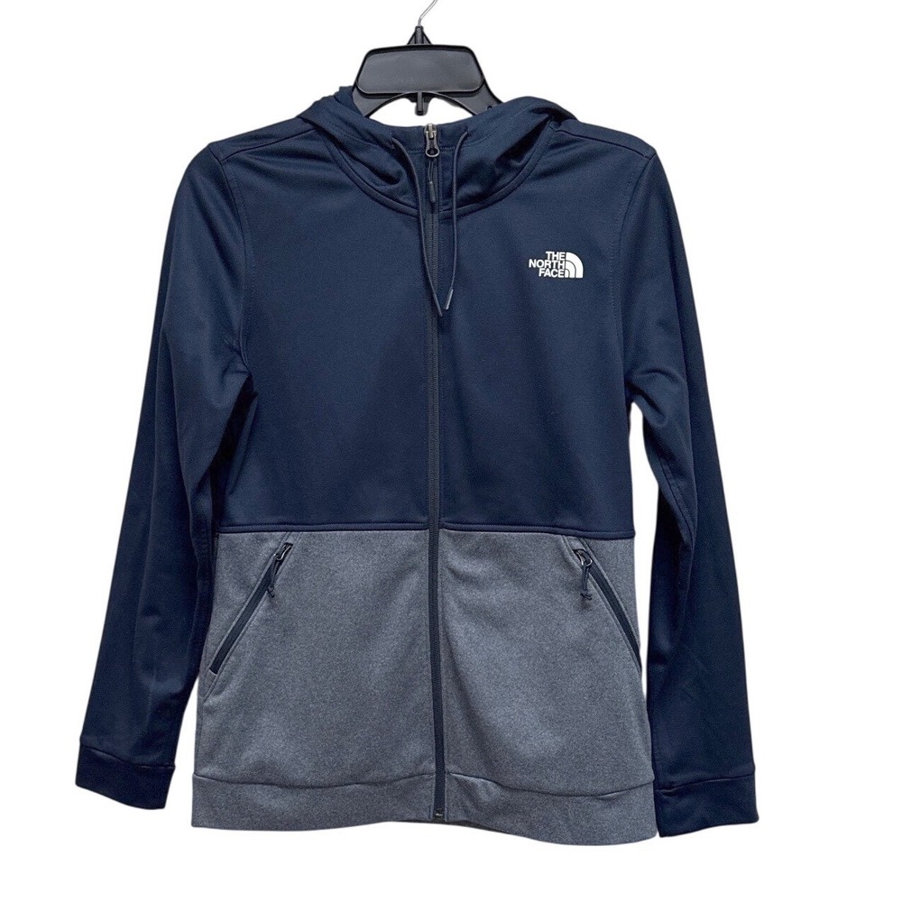 The North Face Navy Blue Grey Colorblock Full Zip Hoodie Womens Size S Gorpcore